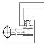 K0114.3162X60 Palanca de sujeción plana con rosca exterior, 0 grados