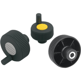 K0262 Series. Moletas con empuñadura, forma M, con perforación transversal y tornillo de sujeción