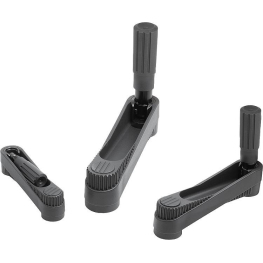 K0268 Series. Manivelas de mano con empuñadura cilíndrica de seguridad, agujero de referencia sin ranura.