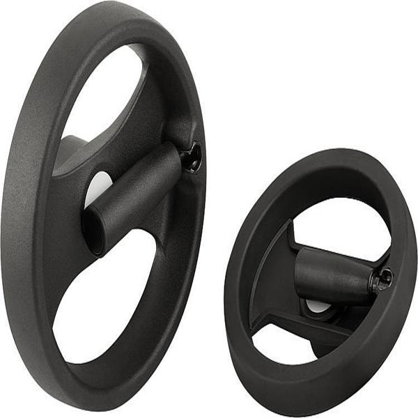 K0725.7130X14 Ruedas de mano de dos radios de plástico, con empuñadura plegable