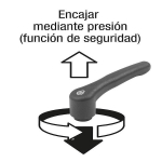 K1553  Series. Palancas de sujeción de plástico con función seguridad y rosca exterior