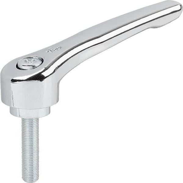 K1659.4106X40 Palancas de sujeción de zinc con rosca exterior, partes de acero pasivadas en azul