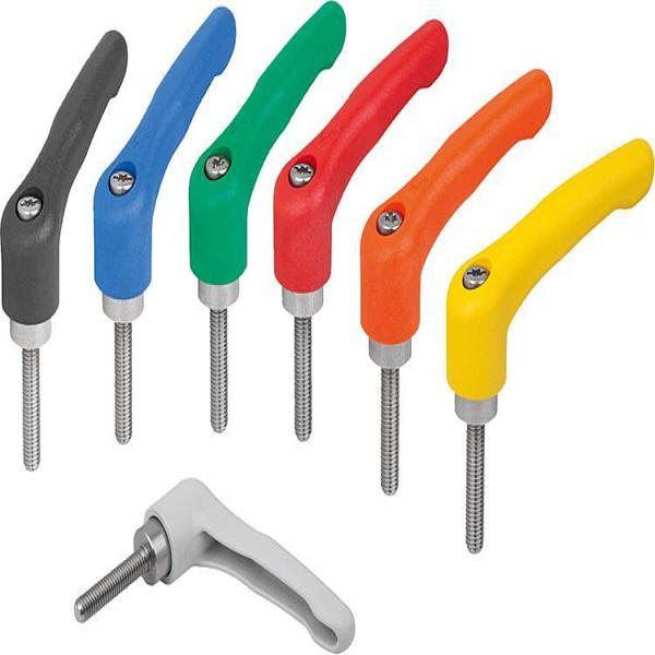 K1701.41286X30 Palancas de sujeción de plástico con rosca exterior, partes de acero inoxidable